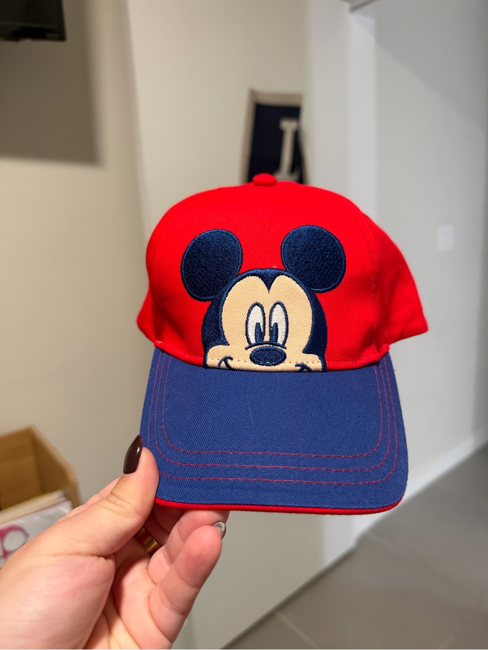 Disney Red and Navy Mickey Mouse Kids Hat